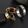 Unisex Rose Gold Star & Moon Rotating Stainless Steel Ring
