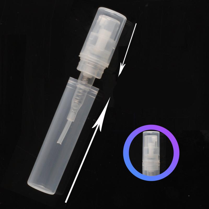 100 Stück/Beutel 2ML 3ML 5ML Transparente Plastik-Sprühflasche Tragbare Parfümflasche Zerstäuber Mini-Probenröhrchen Dünne PET-Fläschchen