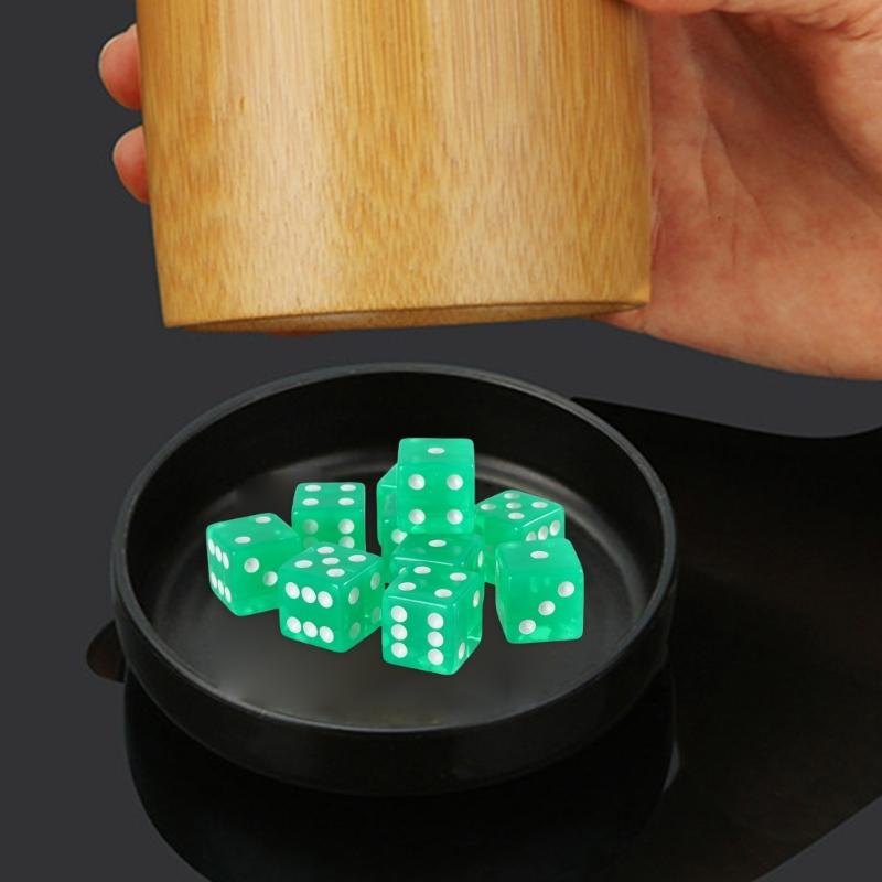 Square Corner Six Sided Dices Bulk, Pack of 10 Assorted Color 19mm D6 Acrylic Dices Cubes with Number Dots for Kids Use