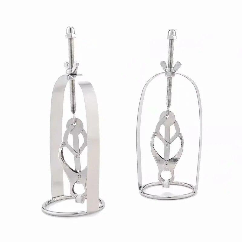 Spona na prsa z nerezové oceli Spona na labia Clitoris Spona Slave Bondage Reatraint BDSM Spona na prsa Bondage Sexuální hračky pro ženy Muži