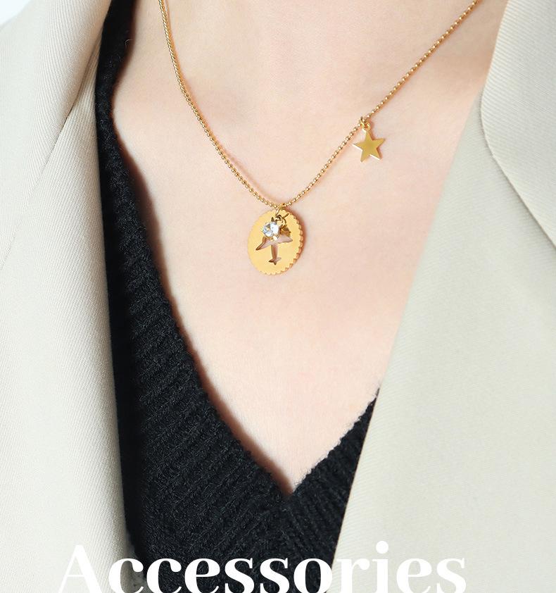 Korean Retro Gold-Plated Airplane Pendant Necklace