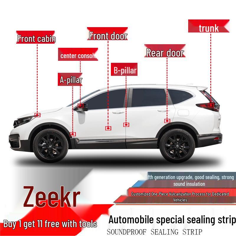 Zeekr 001/X/009/007/7X Car Sealing Strip for Door Sound Insulation and Dustproofing