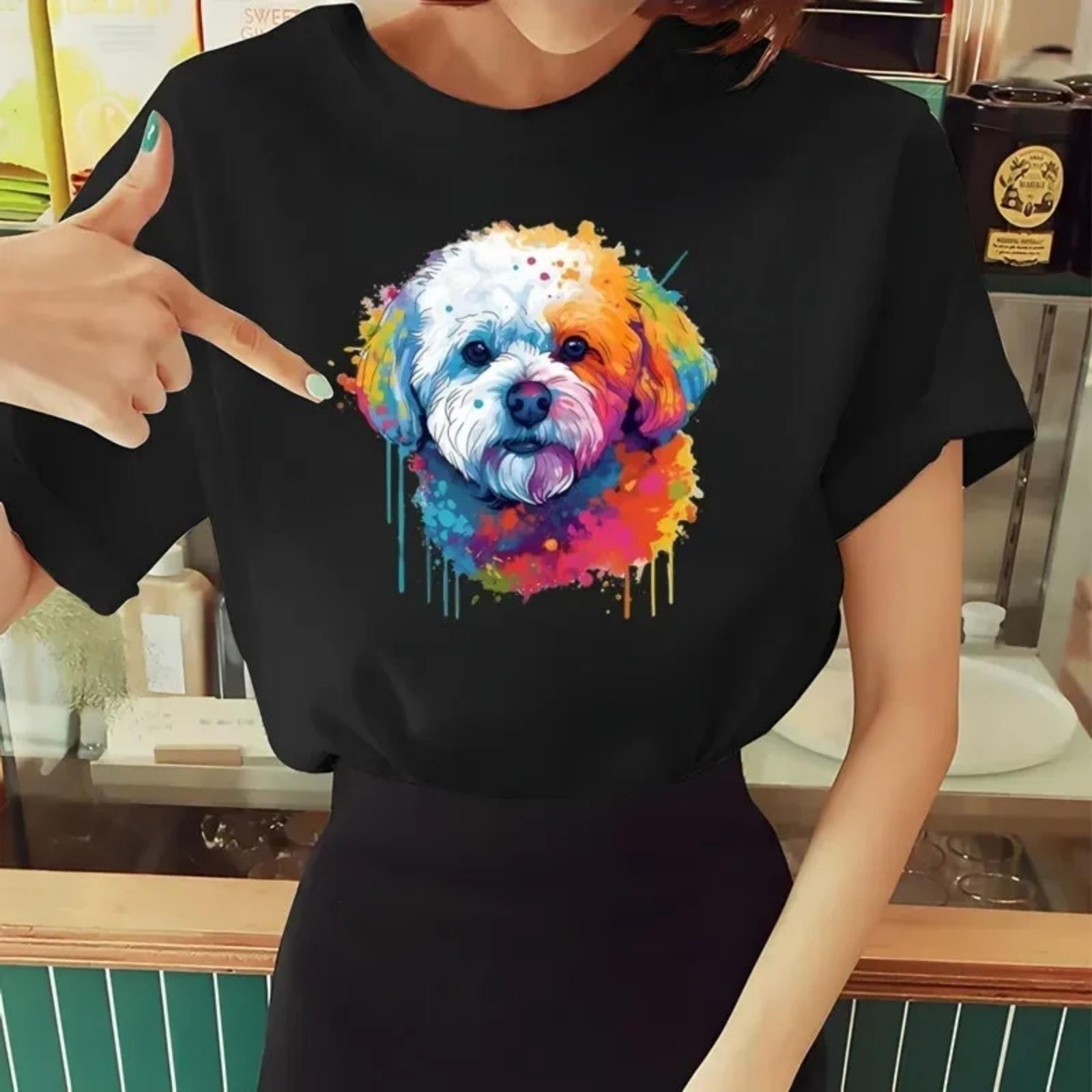 Lagotto Romagnolo Dog T-Shirt Women Short Sleeve Summer Fashion Tshirt Casual Black Fashion Tee Shirt O-Neck Tops XXXXXL разноцветный