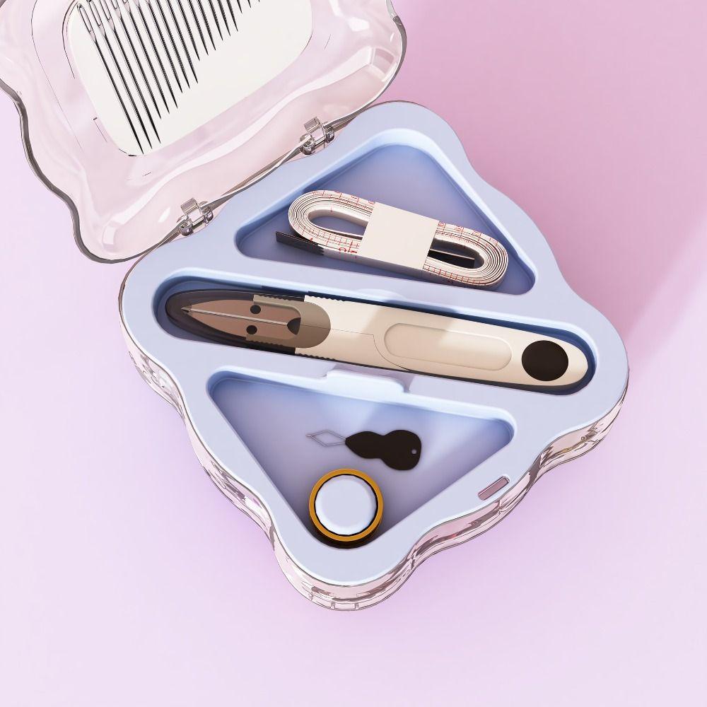 Partitioned Mini Sewing Box Set Portable Magnetic Needle Thread Box Home Sewing Box  Apparel Crafts