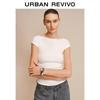 UR Women's Off-Shoulder Pleated Short Sleeve T-Shirt