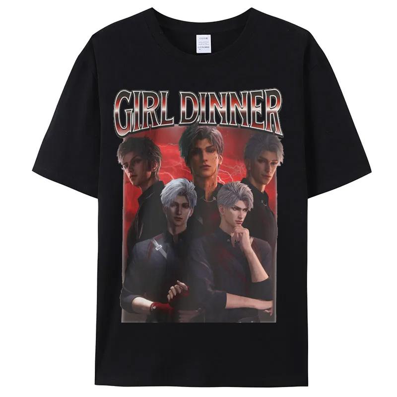 

Мужская футболка Love and Deepspace Хлопковая футболка с коротким рукавом Калеб Девушка Ужин Винтажные футболки Круглый вырез Топы Идея для подарка 4XL