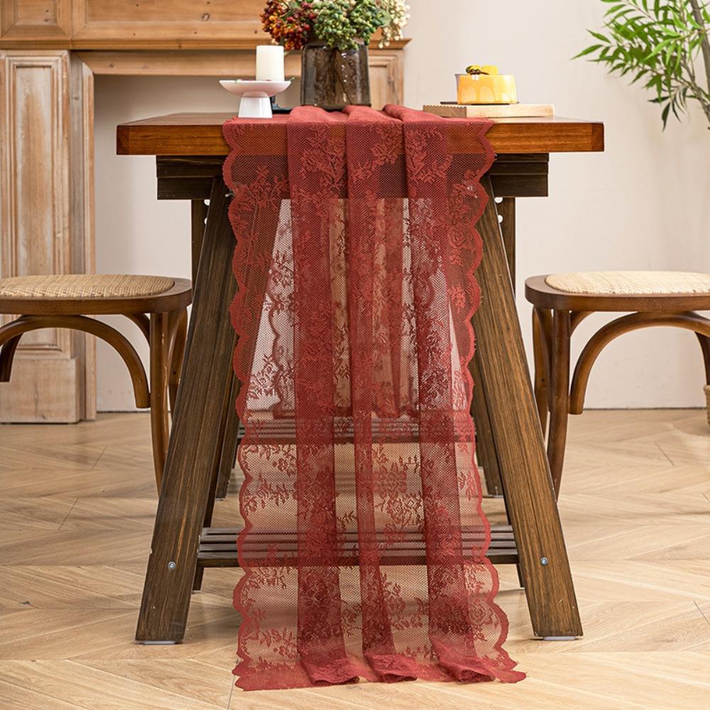 Boho Lace Table Runner Lace Fabric Wedding Table Decor Durable Table Cover  Coffee Table Tv Stand
