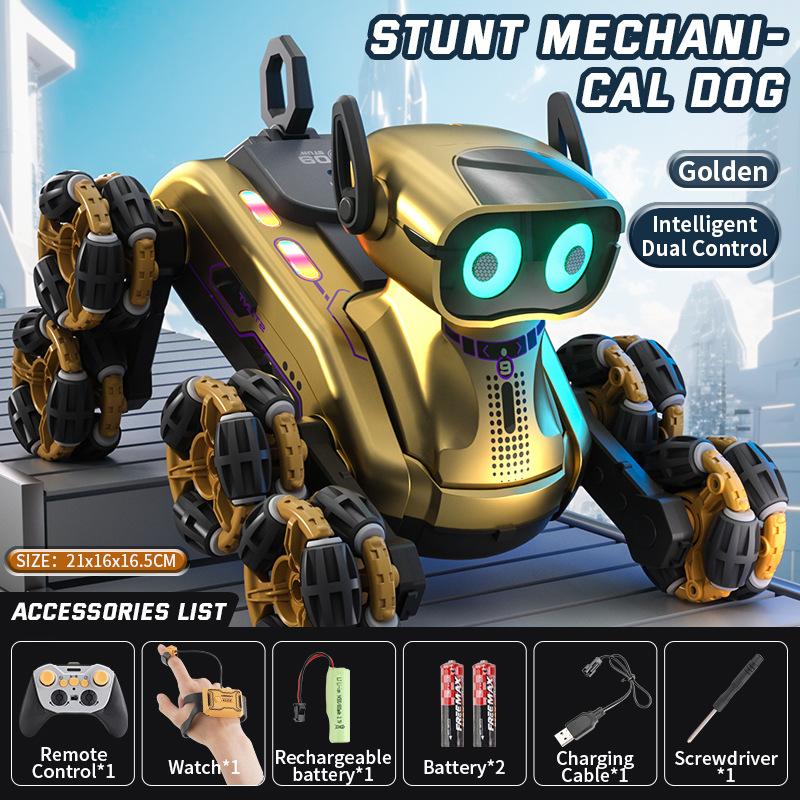 Eight-wheel Stunt Remote Control Mechanical Dog Gesture Induction Music Deformation Electric Toy Children's Remote Control Car