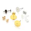 100-200pcs/lot Metal Blank Post Earring Studs Base Pins With Earring Plug Earring Base Tray For Jewelry Making DIY Earring