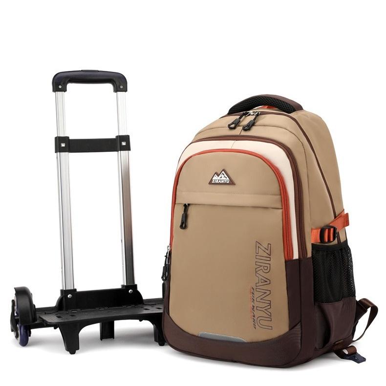 Junior High School Student Trolley Backpack Simple High Quality Ins Campus Rolling Backpack