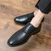 Large Size Men's Retro Business Dress Leather Shoes British Casual Single Shoes Brock Engraved Groom Wedding Shoes