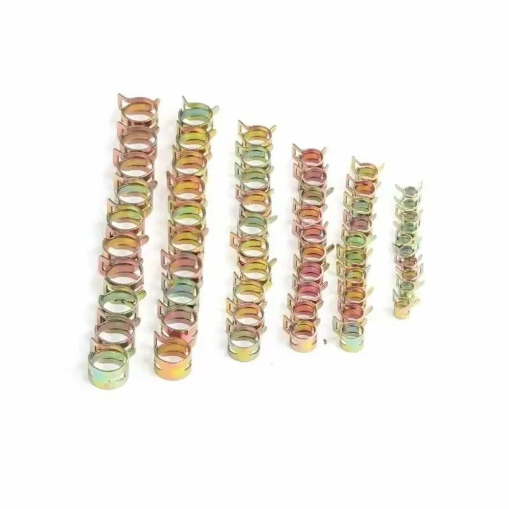 100Pcs 6-17mm Fuel Line Hose Clip Low Pressure Air Tube Clamp Car Truck Spring Clips  Metalworking