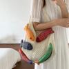 Yogodlns New Fish Cute Crochet Tote Bag Large Capacity Casual Woven Shoulder Bag Multicolor Handmade Knitted Bag