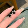 Y2K Jewelry Pentagram Star Stud Earrings for Women Girl New Gothic Punk Design Asymmetry Star Zircon Earrings Daily Party Gift