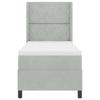 Box Spring Bed with Headboard Light Gray 80 X 200 Cm Velvet
