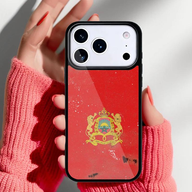 Morocco Flag Coat Of Arms Symbol Phone Case for iPhone 17 Air 16e 15 14 13 Pro Max Back Cover for 12 11 Pro Coque