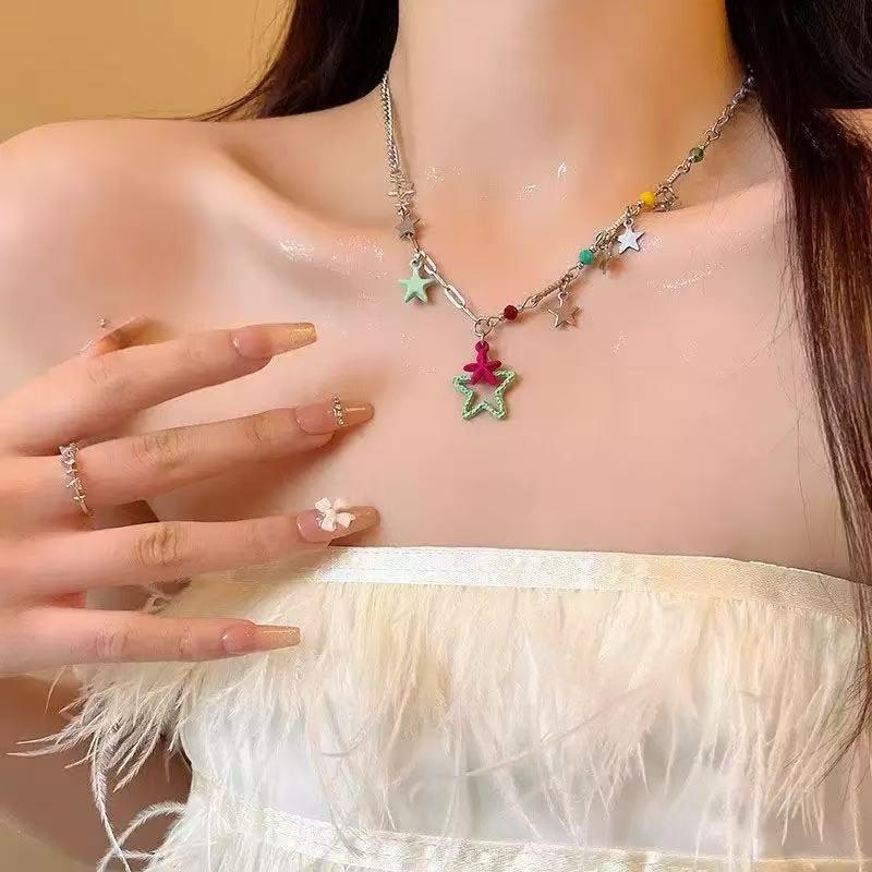 Number one sweet girl! Color beaded love candy necklace female summer niche design feeling neck chain dopamine collarbone chain