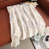Women's Loose-Fit Embroidered Lace Collar Cotton Pullover Shirt