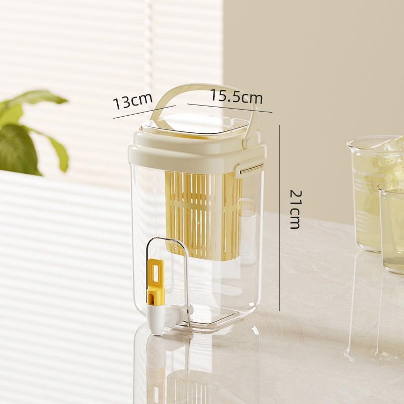 Refrigerator Water Dispenser with Tap -  Plastic Pitcher for Iced Tea & Fruit Infusion, Heat-Resistant Beverage Container