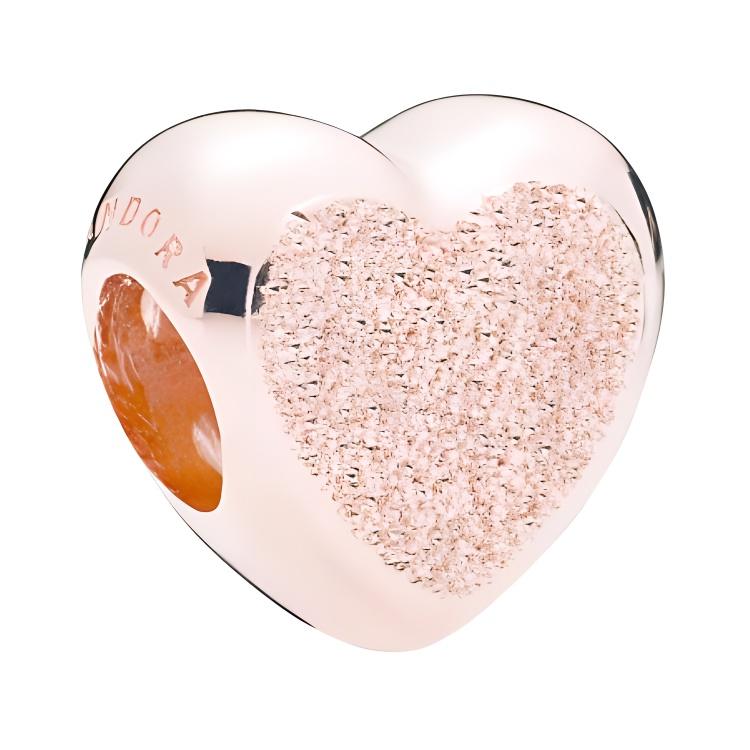 Pandora Heart Matte Design Pendant Women Pendant Rose-Gold 787881 Box