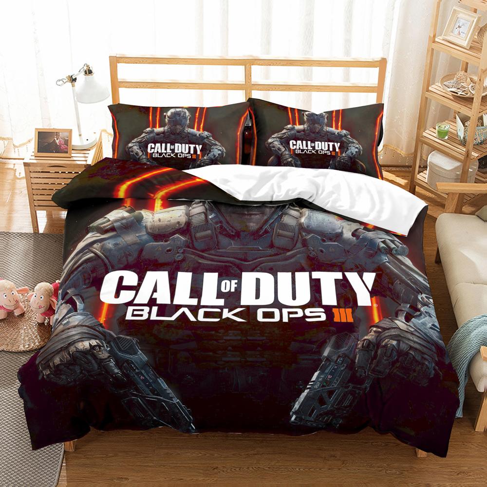 Comforter High Quality Call Duty Game Pattern Printed With Pillow Bedding Set 3D Bed Set For Bedroom Decor