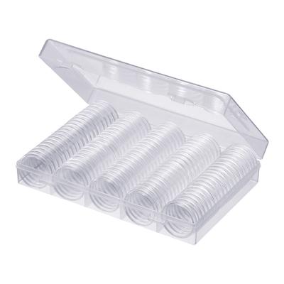 100pcs/Set Diameter 30mmPlastic Clear Capsule Collection 16/20/25/27/30/38/46 Coin Containers Storage New Box Crafts