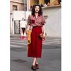 Contrast Striped Shirt Skirt Hong Kong Style Retro Salt Style Fashion Suit for Women