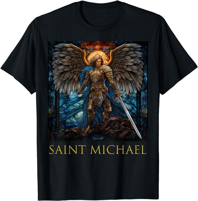 NEW LIMITED Saint Michael the Archangel Stained Glass Gift T-Shirt Unisex T-Shirt XXXXL