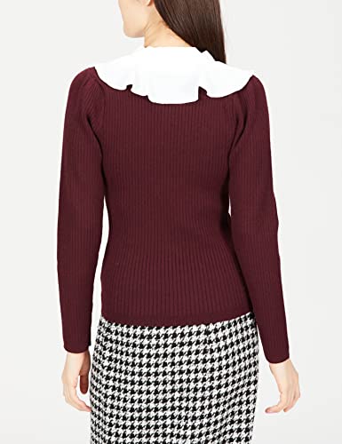 Jill by Jill Stuart Women's BL Docking Rib Knit Sweater, Bordeaux, FR