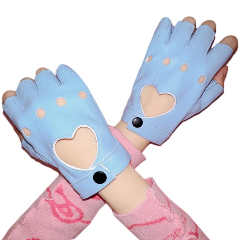 

Женские готические перчатки без пальцев с заклепками и шипами Y2K Ажурные повседневные перчатки Перчатки для косплей-вечеринки Крутые аксессуары для девушек