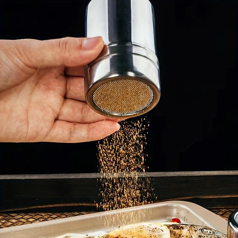 Stainless Steel Powdered Sugar Shaker Fine Mesh Duster For Cocoa Cinnamon Coffee Easy Clean Metal Spice Dispenser For Home Restaurant Cafe Use