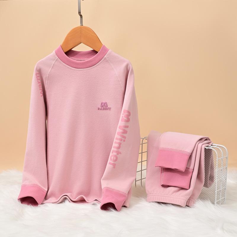2025 Kids' Warm Double-Sided Brushed Autumn/Winter Pajama Set for Boys & Girls