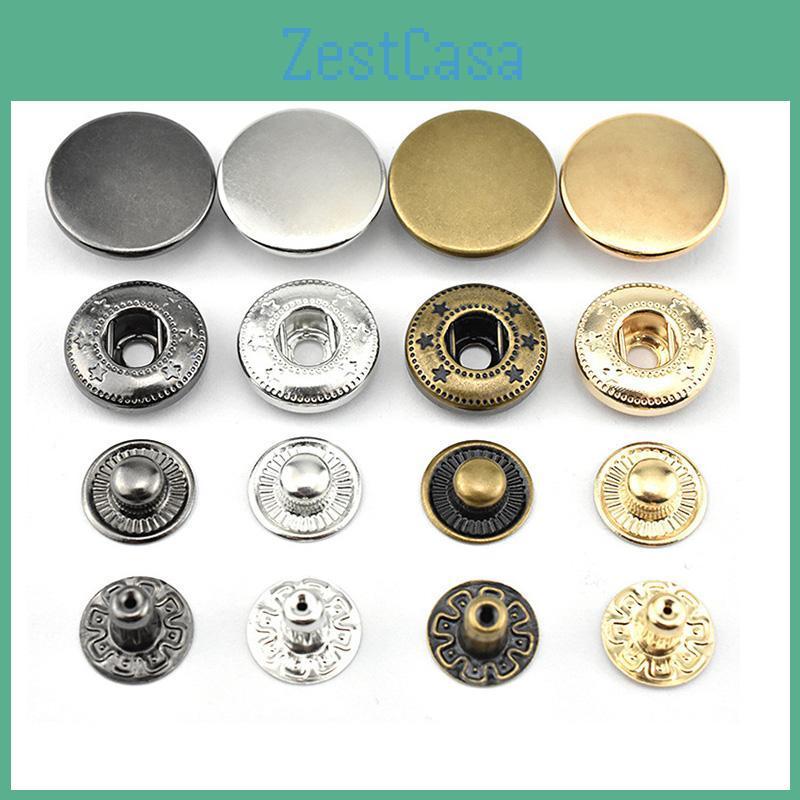 Brass 10sets 1020mm Metal Press Studs Sewing Button Snap Fasteners For Leather Craft Clothes Bags Diy Handmade Accessories