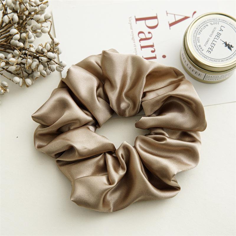 18cm Übergroße Satin Scrunchies Einfarbig Elastisches Haarband Damen Mädchen Pferdeschwanzhalter Accessoires Schicke Haargummis