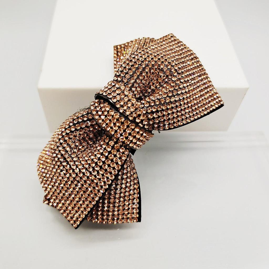 Štrasová mašlička do vlasů: Korejská spona do vlasů v jiskřivém stylu, elegantní čelenka pro celebrity.