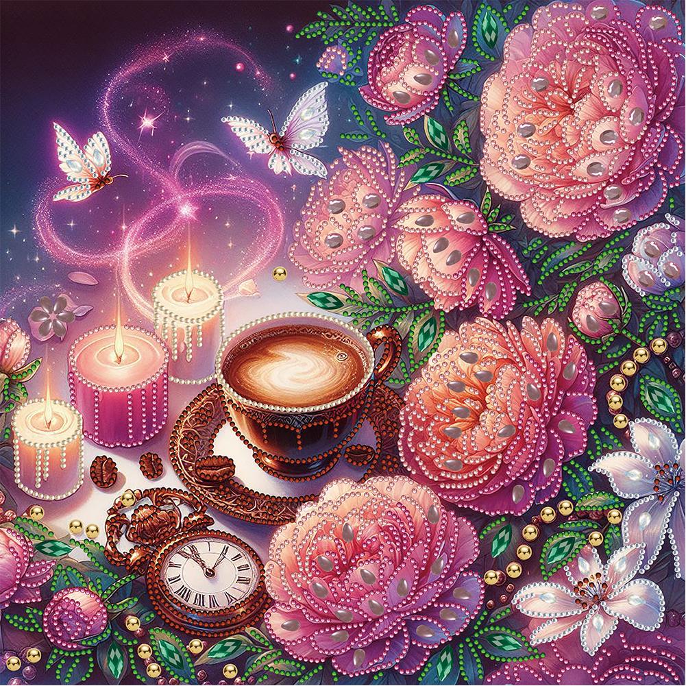 5D DIY Partial Special Shaped Drill Diamond Painting Flower Decoration 40x40cm