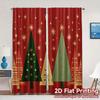 Set Of 2 Flat Printing Jit Curtains Without Rod Festive Forests Popular Drapes Versatile Polyester Curtain