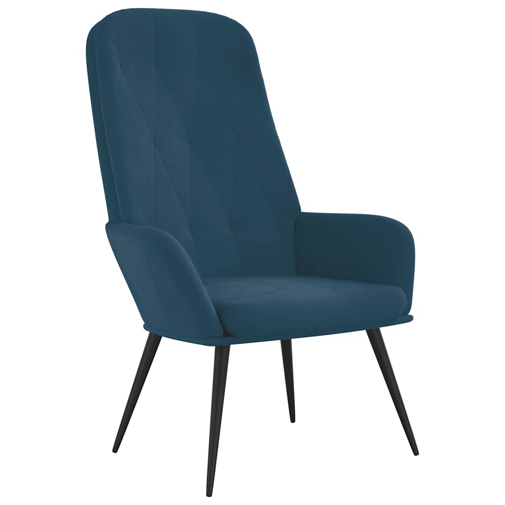Recliner Chair Blue Velvet