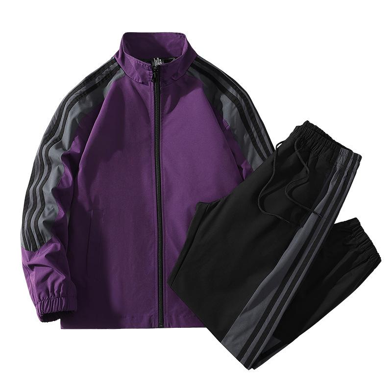 

D02 Men s Spring/Autumn Breathable Two-Piece Suit: Trendy, Versatile Casual Sportswear with Print Support XL