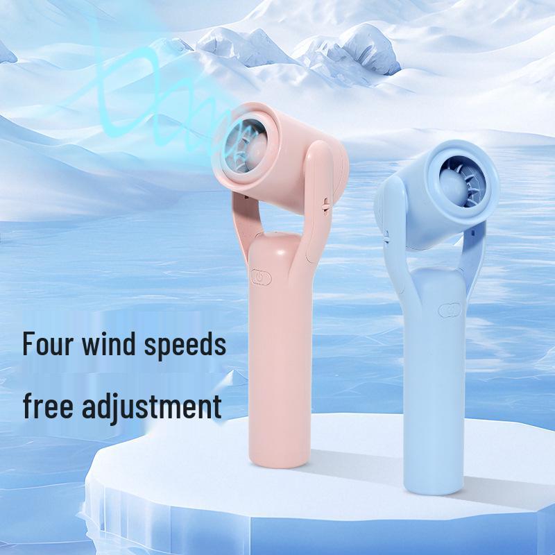 2026 Colorful Macaron Handheld USB Rechargeable High-Speed Fan Microphone - Student Gift
