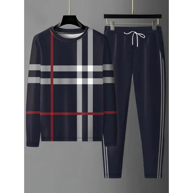 Vintage Trainingsanzug Frühling Übergroßes Set Druck Langarm T-Shirt+Hose Jogger Sportbekleidung Lässig Streetwear 2-teiliger Anzug