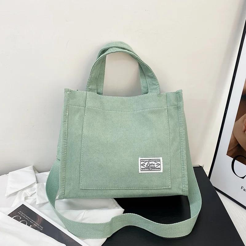 New Vintage Corduroy Tote Bag Retro Messenger Crossbody Bags Purse Casual Women Handbags Shoulder Bag Multiple Color Available