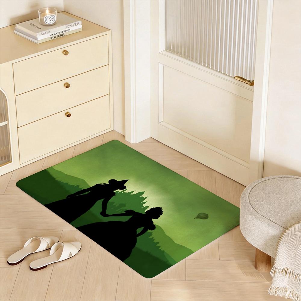 Movie W Wicked Floor Mat Eco  Flannel Doormat Non Slip Odorless Indoor Floor Rug Soft Short Plush Home Mat