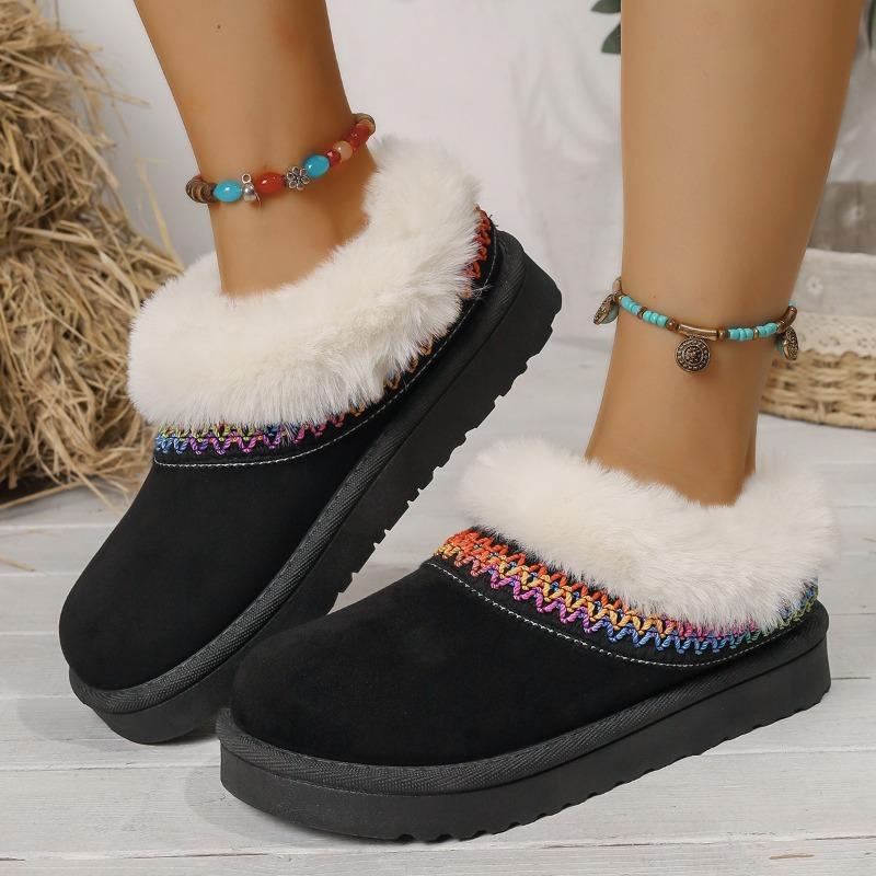 Winter Außenhandel neue gewebte kurze Schneestiefel Damen dicksohlige verdickte gefütterte dicksohlige Baumwollschuhe