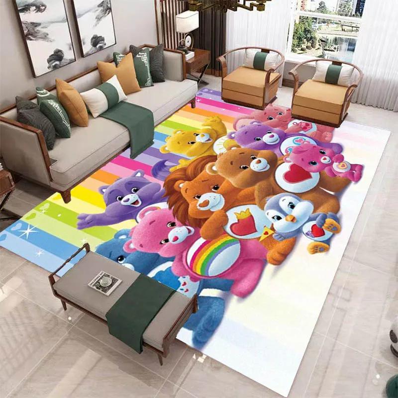MINISO Cute C-Care Bears Printed Carpet Kitchen Mats Non -slip Carpet Outdoor Carpets Area Rug Bedroom Decor Birthday Gift