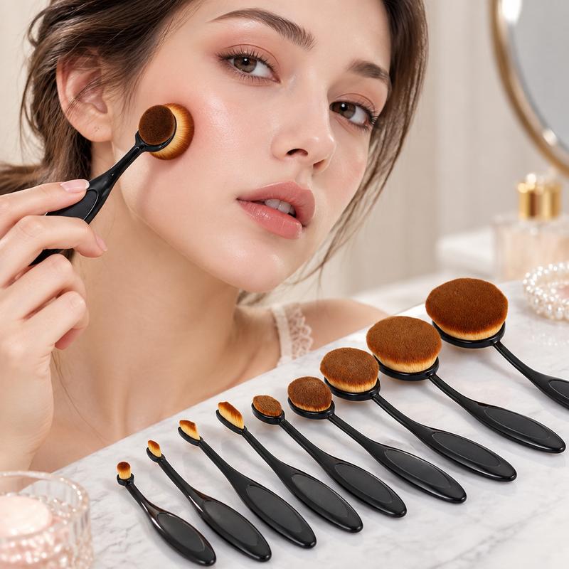 10 PCS Toothbrush Style Handle Makeup Brush Eyebrow Brush Set