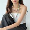 Simple And Versatile Super Long Necklace, Clothes Pendant, Shell Crystal Color Multi-Layer Sweater Chain With Accessories, Fashionable Women