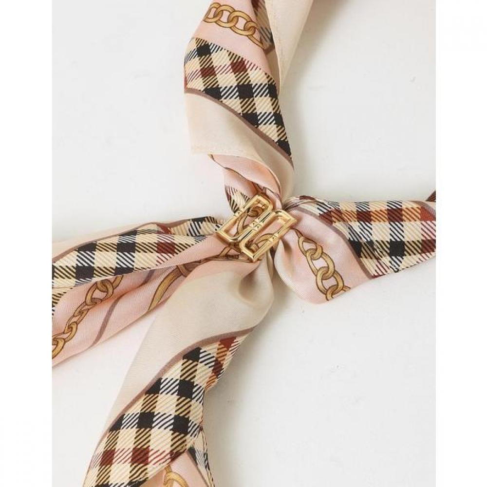 Daks Beige Check Chain Scarf Ring Set Dcsc2f825i2