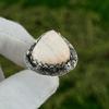 925 Sterling Silver Scolecite Stone Solitaire Ethnic Wife Ring Jewelry Size 7.75