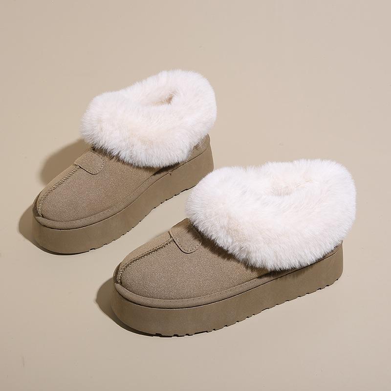 Snow boots women's winter velvet thickened waterproof and non-slip Northeast outdoor warm and cold-proof large cotton bread women's shoes